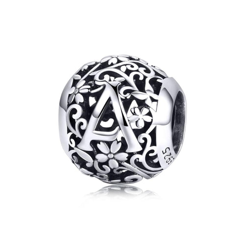 925 Sterling Silver Letter Beads For Diy Bracelets Charms & Pendants