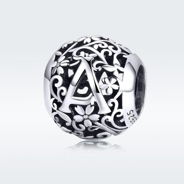 925 Sterling Silver Letter Beads For Diy Bracelets Charms & Pendants
