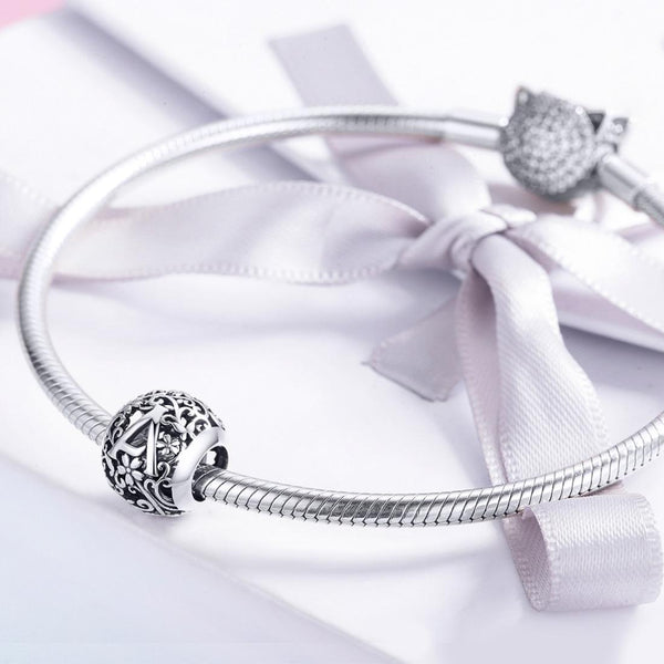 925 Sterling Silver Letter Beads For Diy Bracelets Charms & Pendants