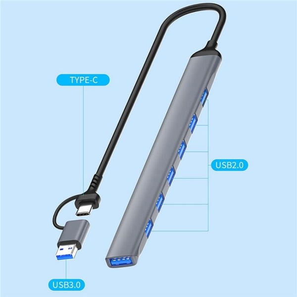 7 In Usb Hub 3.0 + 6X 2.0 Type C Usb Cables Hubs & Adapters