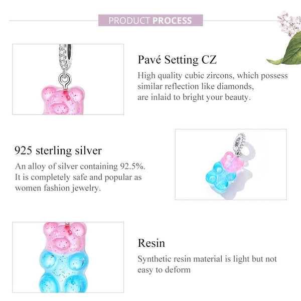 925 Sterling Silver Bear Charm For Bracelet Or Necklace Charms & Charm Bracelets