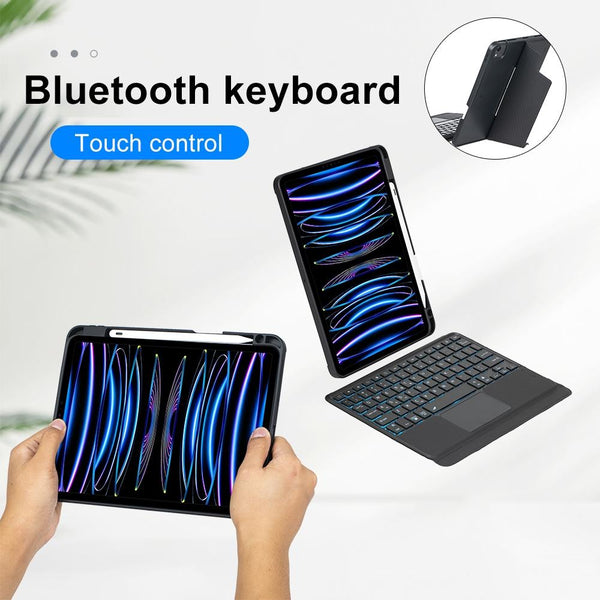 Bluetooth Keyboard Leather Case For Ipad Air / Pro 11 Touch Backlight Split Type Cases Covers Keyboard Folios