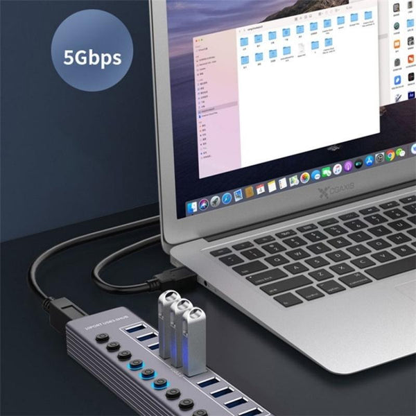10 In 1 Usb 3.0 Extension Hub With Individual Switch Usb Cables Hubs & Adapters