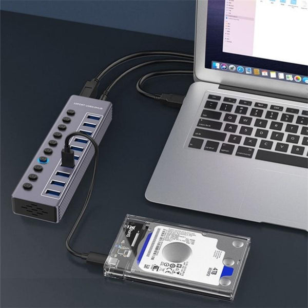 10 In 1 Usb 3.0 Extension Hub With Individual Switch Usb Cables Hubs & Adapters