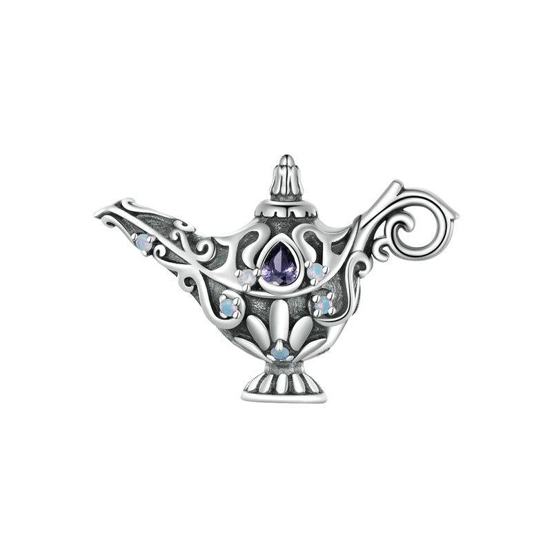 925 Sterling Silver Magic Lamp Beaded Bracelet Accessory Charms & Pendants
