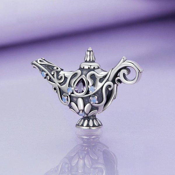925 Sterling Silver Magic Lamp Beaded Bracelet Accessory Charms & Pendants