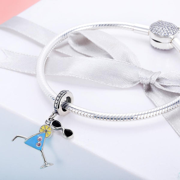 925 Sterling Silver Summer Beaded Bracelet For Women Charms & Pendants