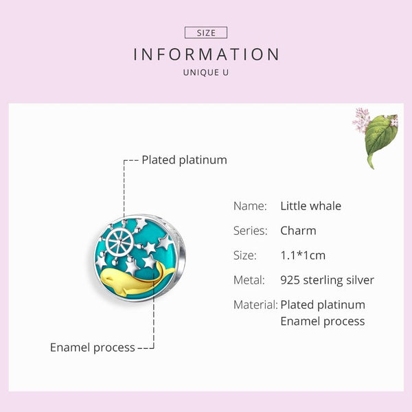 925 Sterling Silver Whale Star Beads For Diy Bracelets & Necklaces Charms & Pendants