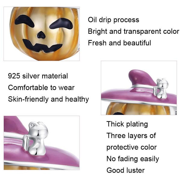 925 Sterling Silver Pumpkin Beads For Diy Oil Drops Charms & Pendants