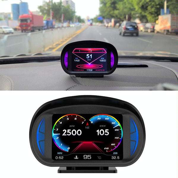 3 Inch Obd Lcd Car Speed Slope Meter Hud Display Other Instruments & Gauges