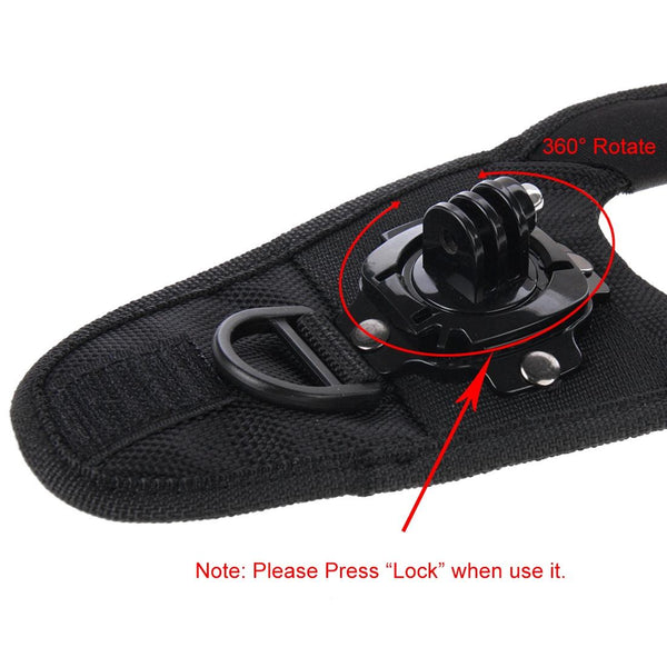360 Degree Palm Strap Mount For Gopro Hero12 Glove Style Straps & Hand Grips