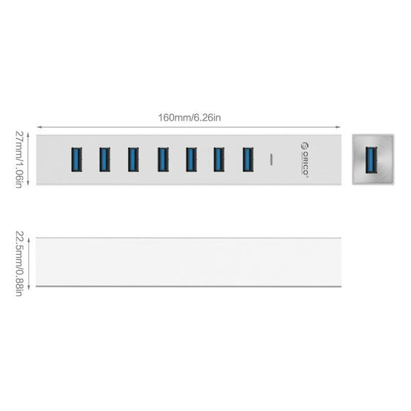 7 Port Aluminum Usb 3.0 Hub Usb Cables Hubs & Adapters