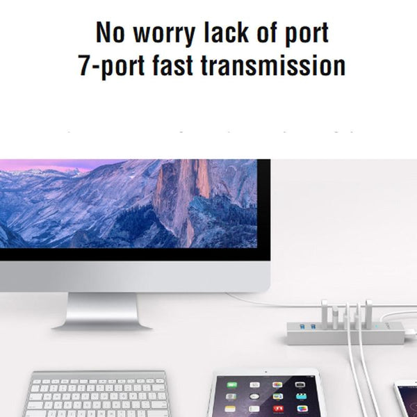 7 Port Aluminum Usb 3.0 Hub Usb Cables Hubs & Adapters