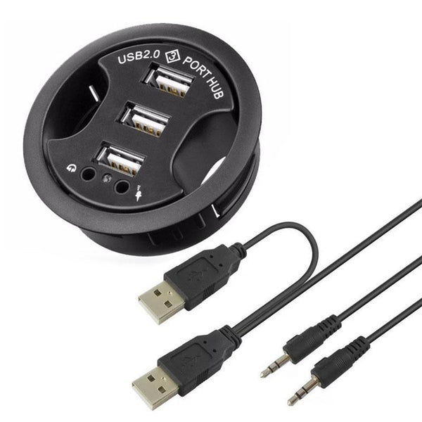 3 Port Usb Hub With Audio & Mic Jack Usb Cables Hubs & Adapters