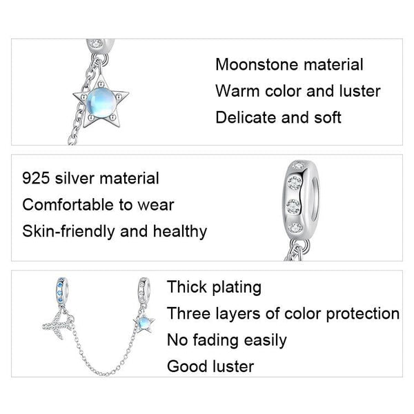 925 Sterling Silver Airplane Star Chain Accessory Chains Necklaces