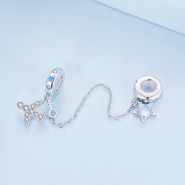 925 Sterling Silver Airplane Star Chain Accessory Chains Necklaces