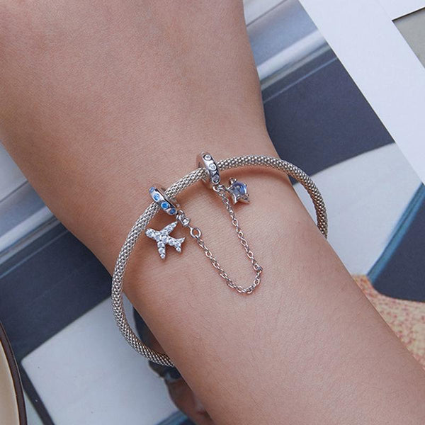 925 Sterling Silver Airplane Star Chain Accessory Chains Necklaces