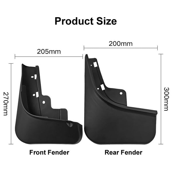 For Tesla Model S 2022 4Pcs / Set Car Auto Soft Plastic Splash Flaps Fender Guard Fenders & Mud Guards