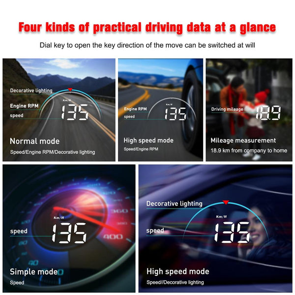 Universal Car Obd2 Hud 3.5 Inch Vehicle Head Up Display Other Instruments & Gauges