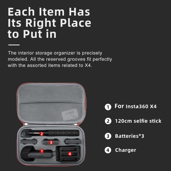 Amagisn Storage Bag For Insta360 X4 Camera Accessories Protective Case Camera Cases Bags & Covers
