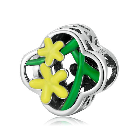 925 Sterling Silver Delicate Daffodil Beads For Diy Bracelets & Necklaces Charms & Pendants