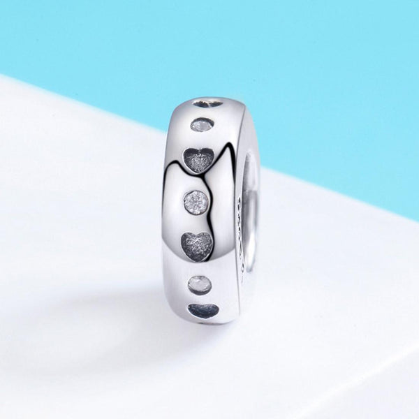 925 Sterling Silver Heart Shaped Beads For Diy Bracelets Charms & Pendants