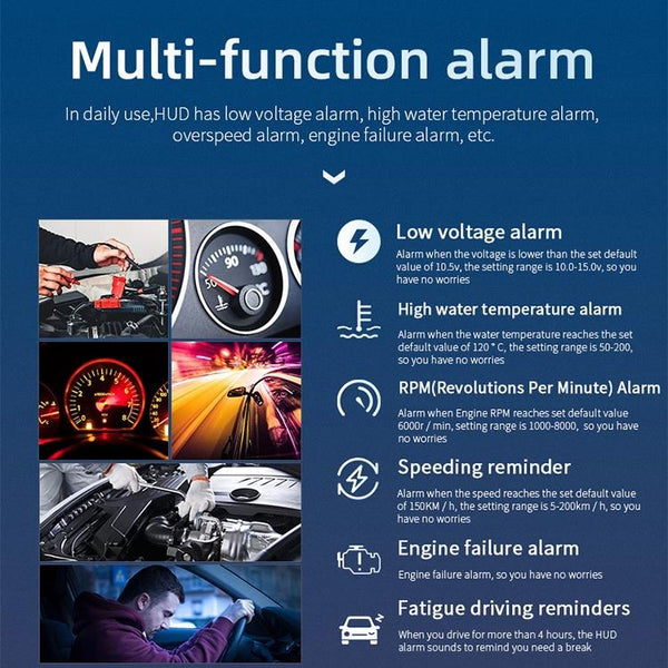 Car Hud Display Speed Temp Voltage Fault Obd2 + Locator Technology Other Instruments & Gauges