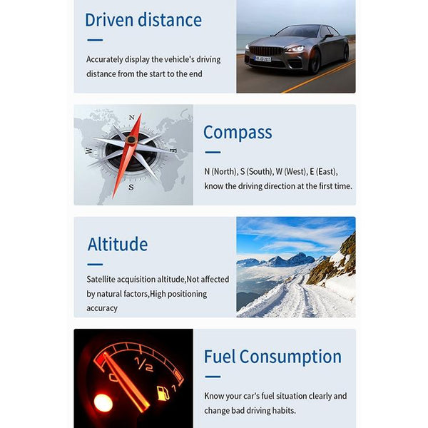 Car Hud Display Speed Temp Voltage Fault Obd2 + Locator Technology Other Instruments & Gauges