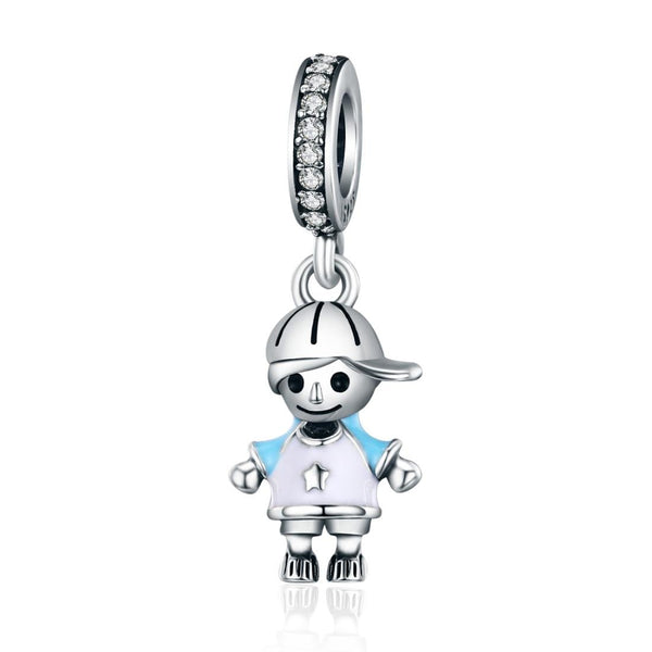 925 Sterling Silver Boy Bead Bracelet / Necklace Accessory Charms & Pendants