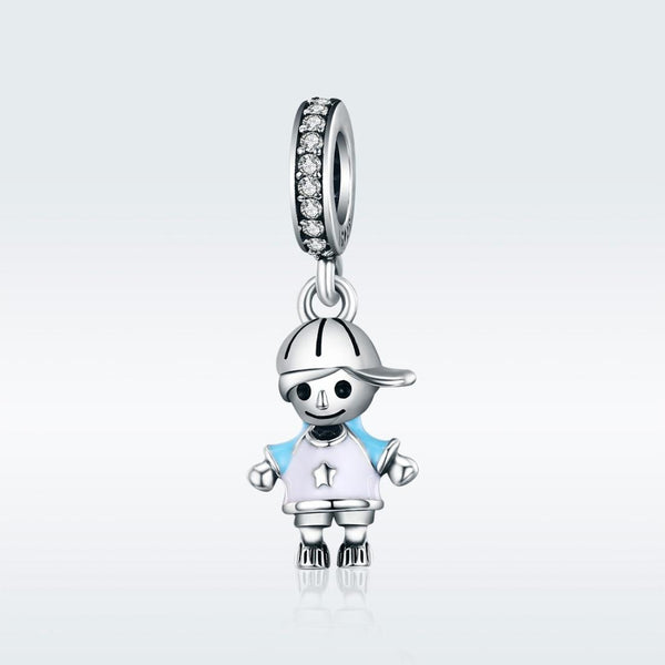 925 Sterling Silver Boy Bead Bracelet / Necklace Accessory Charms & Pendants