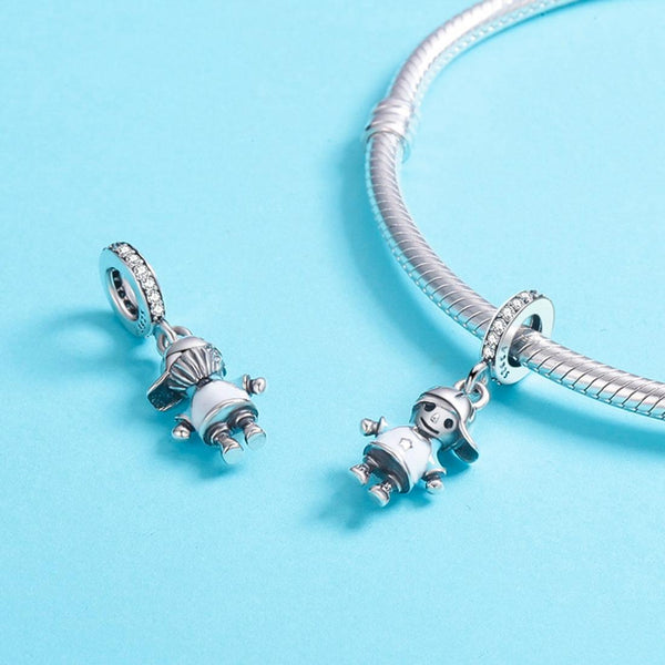 925 Sterling Silver Boy Bead Bracelet / Necklace Accessory Charms & Pendants