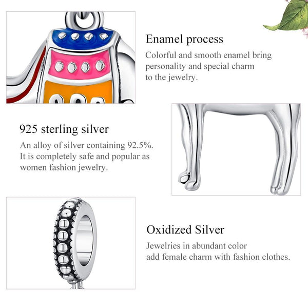 925 Sterling Silver Camel Bead Pendant For Diy Bracelets & Necklaces Charms & Pendants