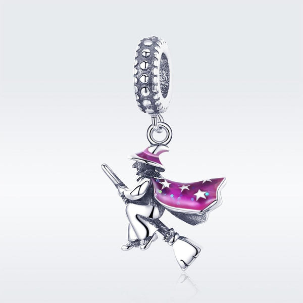 925 Sterling Silver Witch Broom Pendant For Diy Bracelets Charms & Pendants