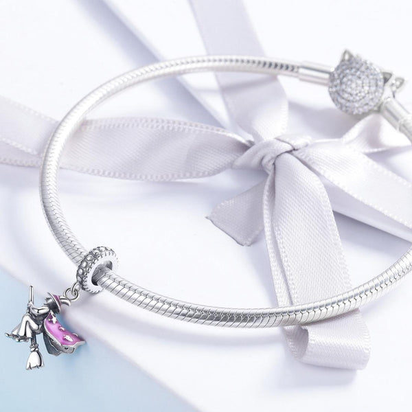 925 Sterling Silver Witch Broom Pendant For Diy Bracelets Charms & Pendants