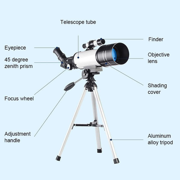 High Definition High Times Astronomical Telescope With Tripod 16X / 66X70 Telescopes