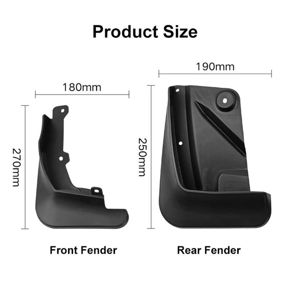 For Toyota Yaris X 2020 2023 4Pcs / Set Car Auto Soft Plastic Splash Flaps Fender Guard Fenders & Mud Guards