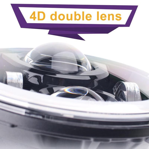 2 Pcs 7 Inch Ip68 Waterproof 6500K 75W Cree Led Headlight Hi / Lo Beam Driving Lamp For Jeep Wrangler Jk Tj Lj Led Car Lights