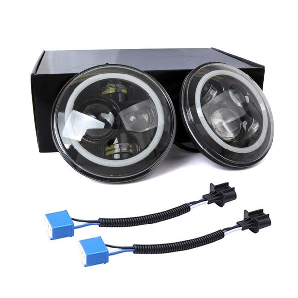 2 Pcs 7 Inch Ip68 Waterproof 6500K 75W Cree Led Headlight Hi / Lo Beam Driving Lamp For Jeep Wrangler Jk Tj Lj Led Car Lights