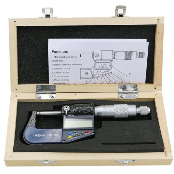 1 Inch Digital Micrometer 25Mm 0.001Mm Resolution Micrometers