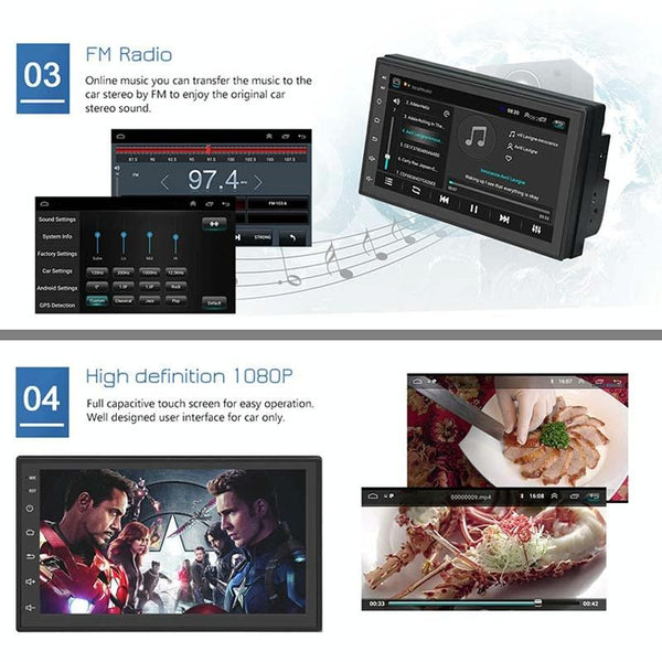 7 Inch Android Navigation Wifi Car Mp5 Player 1 + 32G Locator Technology Bluetooth 2.5D Screen 8 Lights Camera Other Car Audio