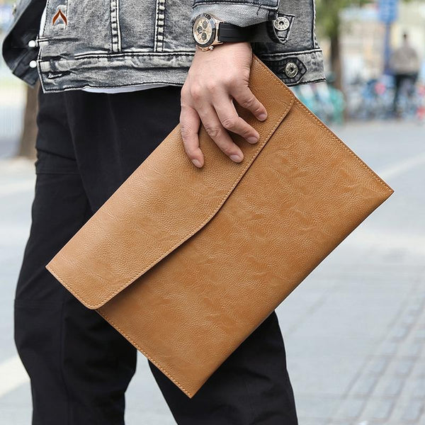 13.3 Inch Laptop Sleeve Litchi Pattern Pu Leather Black Laptop Cases & Bags