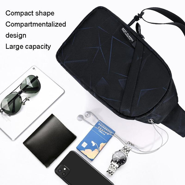 Men Oxford Cloth Chest Bag Camouflage Dark Blue Ideal For Sports And Travel Bags