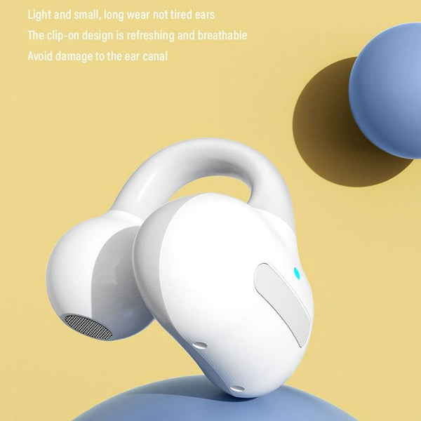 Ear Clip Type Touch Bone Conduction Bluetooth Earphone With Charging Warehouse Pink Earbuds