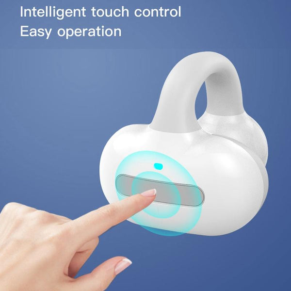 Ear Clip Type Touch Bone Conduction Bluetooth Earphone With Charging Warehouse Pink Earbuds