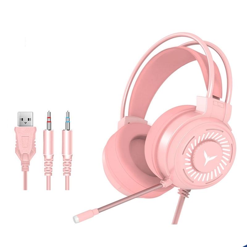 2 Pack G58 Gaming Headset W / Mic 2M Cable Pink Colourful 3.5Mm Headsets
