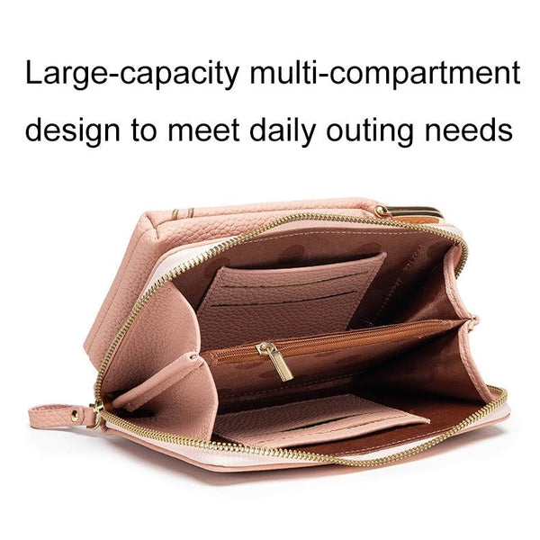 Pu Leather Single Shoulder Phone Bag Wallet Waterproof Large Capacity Handbag Women's Bags & Handbags