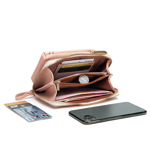 Pu Leather Single Shoulder Phone Bag Wallet Waterproof Large Capacity Handbag Women's Bags & Handbags