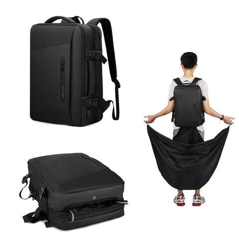 Large Capacity Raincoat Style Oxford Backpack For Men 17.3 Inch Backpacks