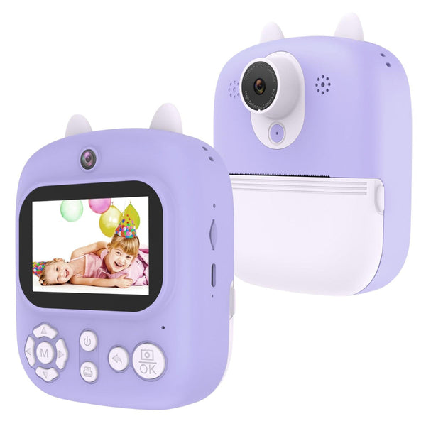 32G Instant Camera With 2.4 Display & Card Reader For Kids 1200W Purple Digital Cameras