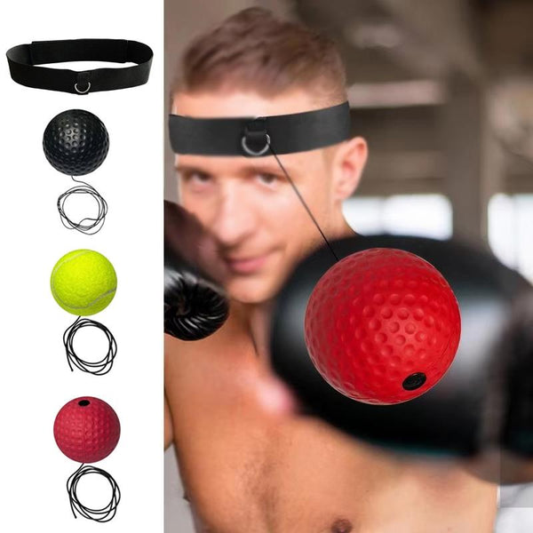 Indoor Boxing Reflex Training Ball With Headband Black Pu Speed Tennis Yellow Strike Pads & Mitts